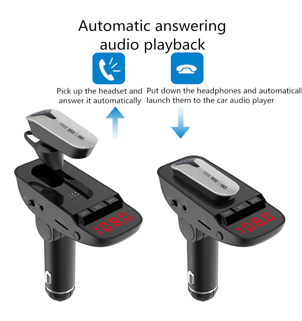 TD® Transmetteur bluetooth compatible kit mains libres voiture USB lecteur cartes SD chargeur sans fil iphone intelligent radio FM