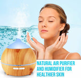 TD® Avaspot Diffuseur D'huile Essentielle D'arôme de Grain en Bois, 250ml Humidificateur Fonction D'extinction Automatique sans Eau