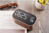 TD® Double Président Miroir Haut-parleur Bluetooth FM Support Horloge ，Haut-parleur de musique Bluetooth