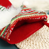 TD® Chaussettes de bonbons de Noël Poupée sans visage en trois dimensions Chaussettes de Noël Pieds doux Sac cadeau Rudolph rayé