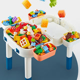 TD® Table de jeu multifonctionnelle,table construction de jouets d'assemblage de bagages,table d'apprentissage de rangement pour enf