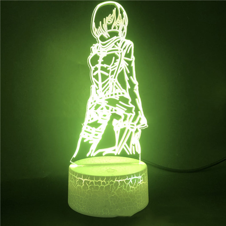 TD® GEZHF Mikasa Attack on Titan Anime Veilleuse 3D 16 couleurs LED Lampe tactile Lampe de table Lampe de de chambre Cadeau pour AM5