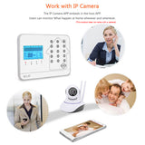 TD® Alarme antivol Wifi gsm RTC alarme antivol domestique induction infrarouge à trois réseaux écran tactile blanc alarme antivol