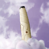 TD® Parapluie ultra-léger  de protection UV mini squelette compact portable en fibre de carbone à double usage pluie beige soleil