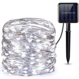 TD® 100 têtes LED guirlandes solaires lumières de fil de cuivre Festival décoration jardin extérieur jardin guirlandes lumineuses