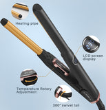 TD® Fer à friser hommes et femmes rouleau laine universel tourmaline céramique ne fait pas mal aux cheveux LCD affichage numérique p