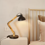 TD® Lampe de Table Tomons Lampes de lecture en Bois Design pour Bureau, Table de Chevet, Salon, ampoule LED inclus Noir
