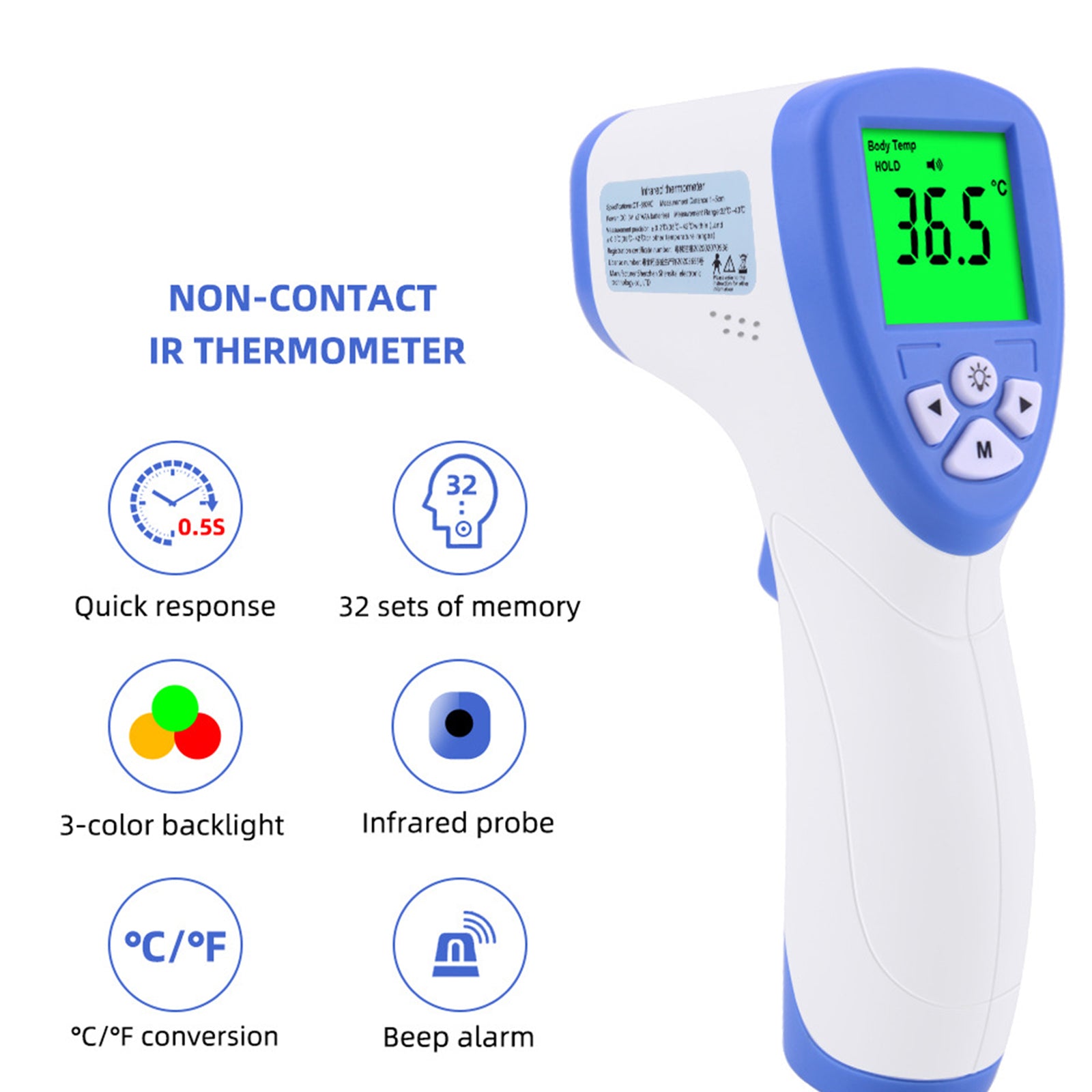 INN® Thermometre Frontal Bébé Thermomètre Infrarouge pour Fièvre, 3-en-1 Thermomètre électronique sans contact de qualité