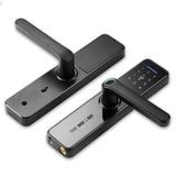 TD® Serrure de chambre intelligente serrure d'empreinte digitale de porte intérieure serrure poignée de porte en bois carte magnétiq