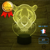 TD® 3D Lampe Illusion Optique Led Veilleuse 3D Lampe Lionne 7 Couleur Led Veilleuses Pour Enfants Toucher Led Led Table Usb Lampara