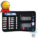 Ensemble de 31 pièces de peinture à l'aquarelle, crayons de couleur solubles dans l'eau 12 couleurs, pinceaux en nylon, crayo