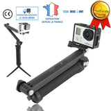 TD® Support de caméra universelle bébé surveillance triple GoPro  hero4 / 3 réglable sport photos trépied flexible léger résistant
