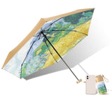 TD® Parapluie à six volets mini parapluie ultra-léger en titane pare-soleil pluie et soleil à double usage pliant compact et portabl