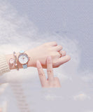 INN® Boîte de montre fille + Bracelet pour enfants-cadeau pour enfants Belle montre à quartz chat bleu montre étudiante montre femme