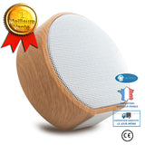 INN® Haut-parleur sans fil Grain de bois Audio Haut-parleur Bluetooth sans fil Bluetooth Audio Subwoofer Cadeau Grain de bois blanc