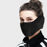 TD® Masque de velours Teddy gris chaud résistant au froid tissu lavable en plein air épaissi cyclisme masque respirant anti-poussièr