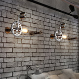 Classique Vintage Steampunk Fer Personnalit&eacute; Engrenage V&eacute;lo Tuyau D'Eau Applique Murale Lampe