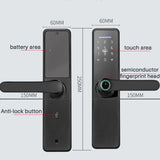 TD® Serrure de chambre intelligente serrure d'empreinte digitale de porte intérieure serrure poignée de porte en bois carte magnétiq