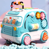 TD® Fun Q Meng puzzle bus éducation précoce voiture illumination des enfants électrique son et lumière voiture jouet universelle