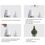 TD® Humidificateur créatif 100 ml diffuseur d'arôme en verre 3D coloré LED veilleuse diffuseur d'huile essentielle feux d'artifice