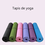 Tapis de Yoga Antidérapant, Epais 6 mm, Ecologique et Non Toxique en TPE avec des repères d’alignement du Corps - Taille: 183