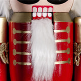 Soldat casse noisettes figurine de décoration de Noël multicolore en bois conception artisanale thème hivernal