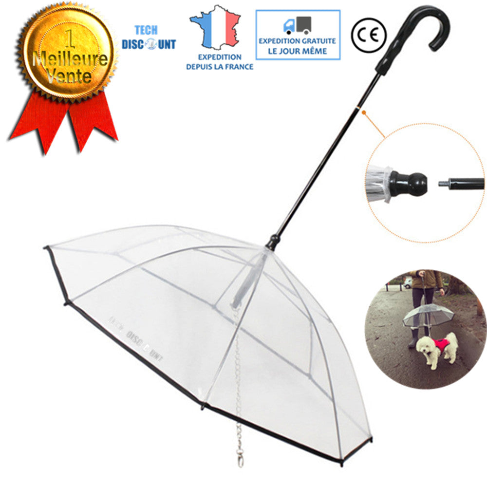 TD® Parapluie pour chien chat animaux de compagnie transparent inversé promenade pluie balade voyage pratique pliable extérieur neig