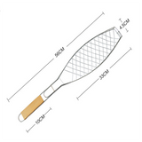 BBQ Poignée En Bois Simple Poisson Barbecue Net Clip Barbecue Clip En Plein Air Grillé Poisson Clip Outils De Barbecue