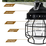 TD® Lampes de camping en plein air camping rétro lampes de tente portables éclairage LED lampes suspendues réglables à trois vitesse