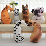 TD® 3D Dog Imprimer Coussin Coussin créatif mignon poupée en peluche cadeau   Un coussin de chien très doux  Couleur: chien blanc