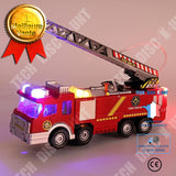 TD® Jouet camion de pompier pour enfants système pulvérisation eau fonctionnalité sonore lumière LED Cadeau Noël Anniversaire