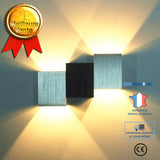 TD® Lampe à Applique Murale Intérieur LED/ Lampe Cubique Up Down/Chambre Escalier Salon Bureau Blanc Chaud 6 W Décoration Luminaire