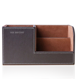 TD® Porte-stylo ins bureau tube de rangement en cuir cuir gris multifonctionnel petite boîte de rangement cadeau de bureau porte-sty