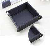 TD® Boîte de rangement Petit rangement de bureau en cuir de couleur unie, plaque de changement, boîte de finition de bureau, boîte d