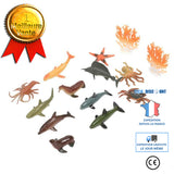 TD® Lot de 14 pièces en plastique Animaux marins/  Modèle jouets série pour les enfants