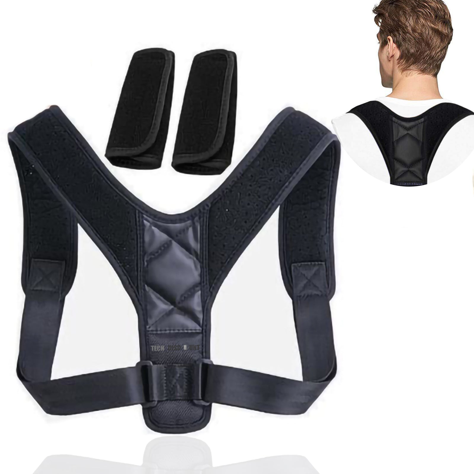 TD® Correcteur de posture ceinture dos épaules avachies support colonne vertébrale stabilité équilibre redresse unisexe lavable régl