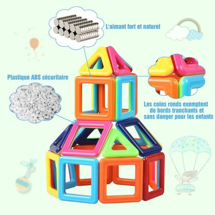 TD® Bloc Construction Magnétique Enfant 108 Pièces Mini Jeux Construct –