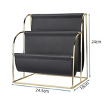 TD® Support de livre en fer Support de fichiers de bureau à domicile Support de données en cuir simple Support de revues  métal Supp