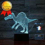 TD® Lampe De Nuit Lampe De Table Led De Dinosaure 3D Usb Veilleuse 3D Pour Animaux 7 Lumières D\\'Illusion 3D Couleur Usb Pour La La