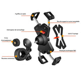 TD® Support de conduite moto équipement voiture électrique vélo de navigation en acier inoxydable support de téléphone portable