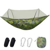 TD® Hamac de moustiquaire à pôle à ouverture rapide automatique hamac en nylon de camouflage de camping en plein air avec moustiquai