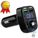 TD® Chargeur de voiture transmetteur FM Bluetooth à annulation de bruit Chargeur de voiture transmetteur FM à double port USB-BOE