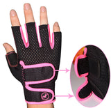 Gants Gants de sport Double élasticité Support Haltères Repassage Exercice Sentiment Cyclisme Gants fitness Gants roses Bodyb