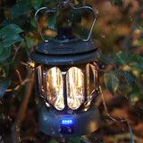 TD® Rétro Camping Lumières Camping Lumières TYPE-C Rechargeable Extérieur Multifonctionnel Portable Éclairage Tente Camping Lumières