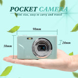 TD® Appareil photo numérique HD mini caméra domestique vert menthe + carte mémoire de 32 Go Machine à carte HD de 36 millions de pix