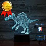 TD® Lampe De Nuit Lampe De Table Led De Dinosaure 3D Usb Veilleuse 3D Pour Animaux 7 Lumières D'Illusion 3D Couleur Usb Pour La Lamp