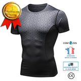 Manches courtes PRO Fitness pour hommes à manches courtes imprimé dégradé sport course à manches courtes haute élasticité à s