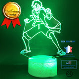 TD® GEZHF ONE Piece Monkey D.Luffy Animation Veilleuse 3D avec t&eacute;l&eacute;commande 16 couleurs LED Lampe tactile Lampe de AM5