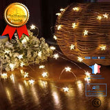 TD® Guirlande lumineuse LED impermeable en fil de cuivre d'etoile Lampe de fee de Noel Decor de fete de mariage, Blanc chaud 2 m