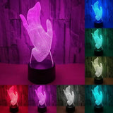 TD® Lampe optique poser décoratif tactile 7 couleurs illusion optique - modèle main - faible consommation câble USB ou 3 piles AAA